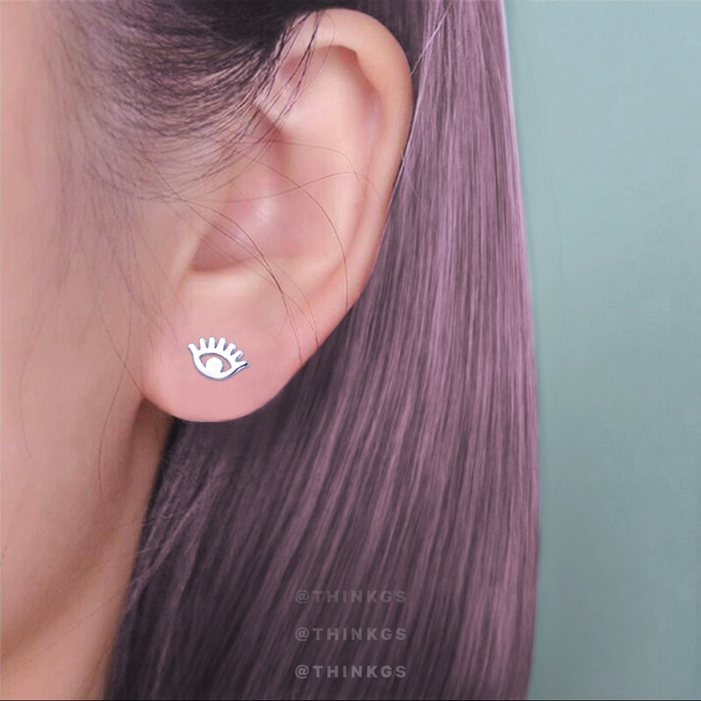 Silver // Mini Evil Eye Earrings
